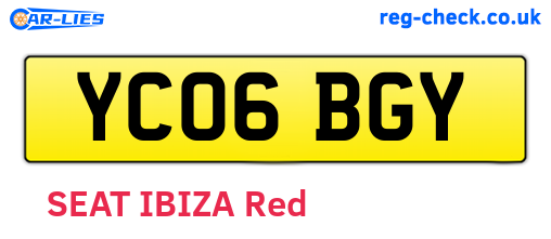 YC06BGY are the vehicle registration plates.