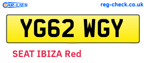 YG62WGY are the vehicle registration plates.