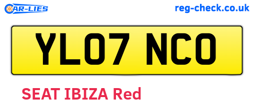 YL07NCO are the vehicle registration plates.