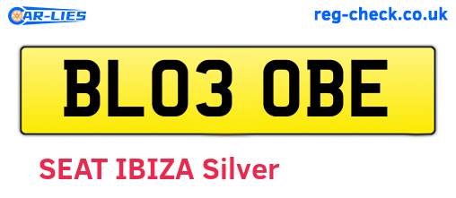 BL03OBE are the vehicle registration plates.
