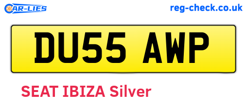 DU55AWP are the vehicle registration plates.