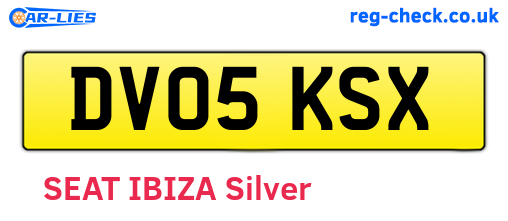 DV05KSX are the vehicle registration plates.