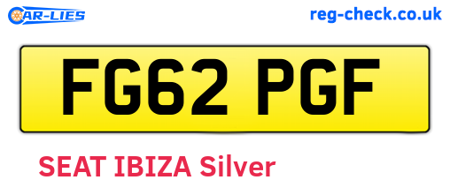 FG62PGF are the vehicle registration plates.