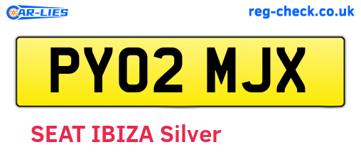 PY02MJX are the vehicle registration plates.