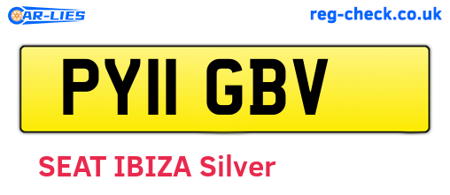 PY11GBV are the vehicle registration plates.