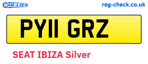 PY11GRZ are the vehicle registration plates.
