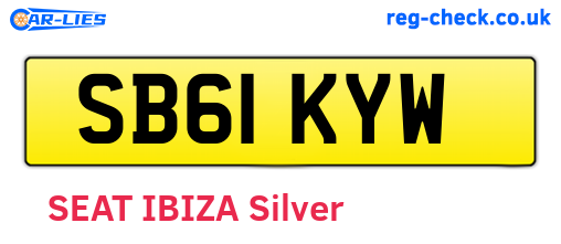 SB61KYW are the vehicle registration plates.