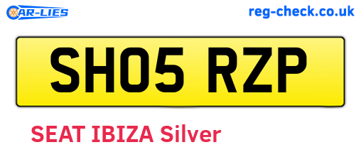 SH05RZP are the vehicle registration plates.