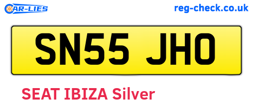 SN55JHO are the vehicle registration plates.