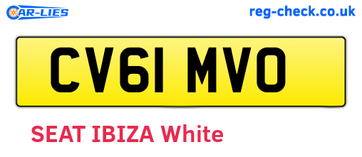 CV61MVO are the vehicle registration plates.
