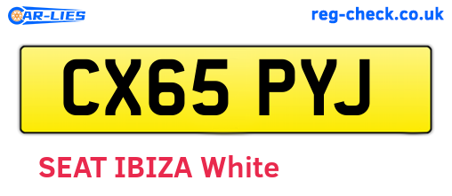 CX65PYJ are the vehicle registration plates.