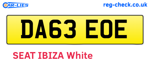 DA63EOE are the vehicle registration plates.