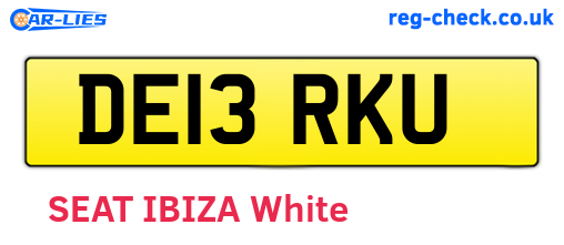 DE13RKU are the vehicle registration plates.