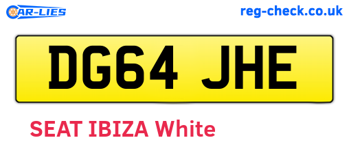DG64JHE are the vehicle registration plates.