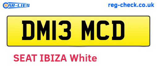 DM13MCD are the vehicle registration plates.