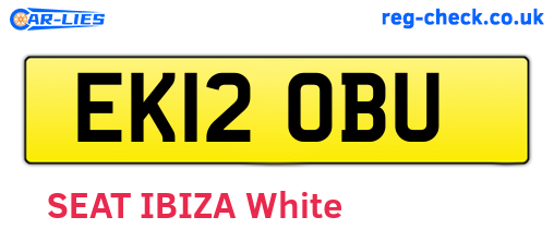 EK12OBU are the vehicle registration plates.