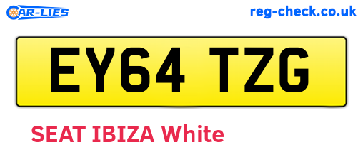 EY64TZG are the vehicle registration plates.