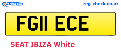 FG11ECE are the vehicle registration plates.