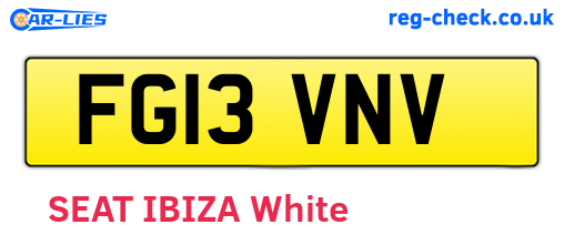 FG13VNV are the vehicle registration plates.