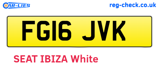 FG16JVK are the vehicle registration plates.