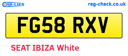 FG58RXV are the vehicle registration plates.