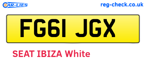 FG61JGX are the vehicle registration plates.
