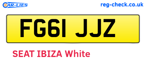 FG61JJZ are the vehicle registration plates.