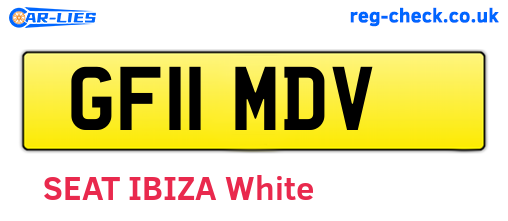 GF11MDV are the vehicle registration plates.