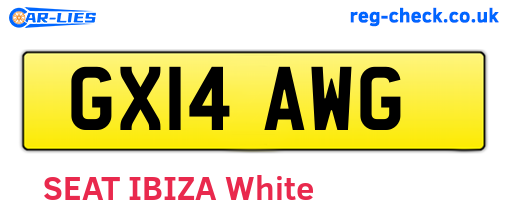 GX14AWG are the vehicle registration plates.