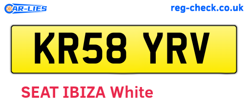 KR58YRV are the vehicle registration plates.
