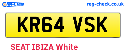 KR64VSK are the vehicle registration plates.