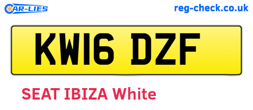 KW16DZF are the vehicle registration plates.
