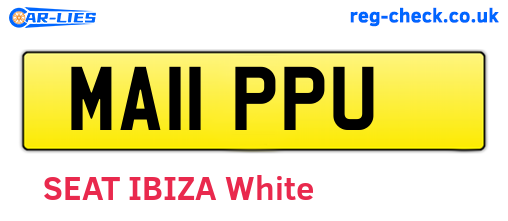 MA11PPU are the vehicle registration plates.