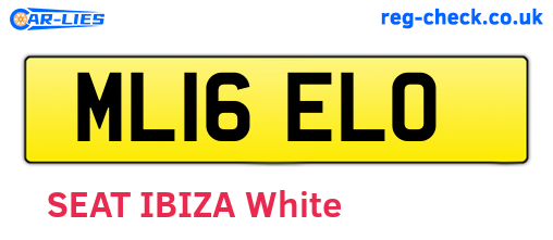 ML16ELO are the vehicle registration plates.