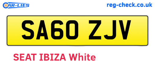 SA60ZJV are the vehicle registration plates.