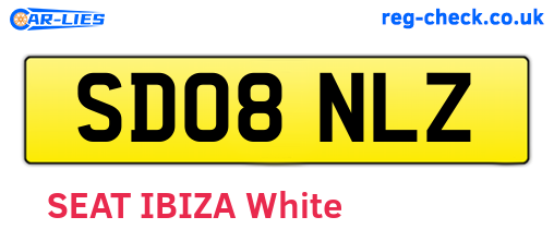 SD08NLZ are the vehicle registration plates.