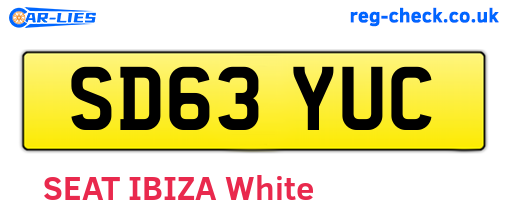 SD63YUC are the vehicle registration plates.