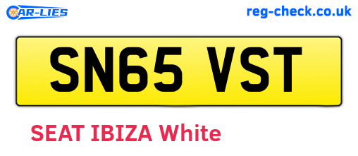 SN65VST are the vehicle registration plates.