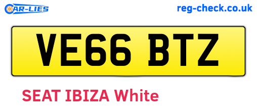 VE66BTZ are the vehicle registration plates.