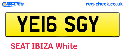 YE16SGY are the vehicle registration plates.