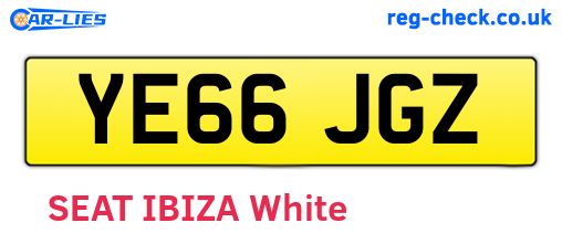 YE66JGZ are the vehicle registration plates.