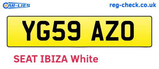 YG59AZO are the vehicle registration plates.