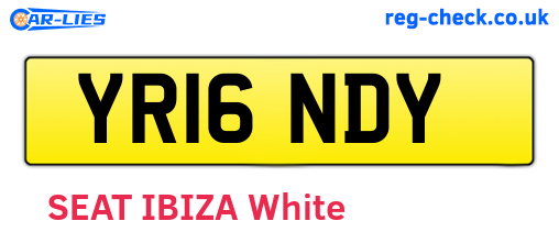 YR16NDY are the vehicle registration plates.