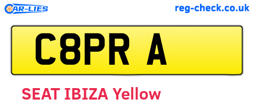 C8PRA are the vehicle registration plates.