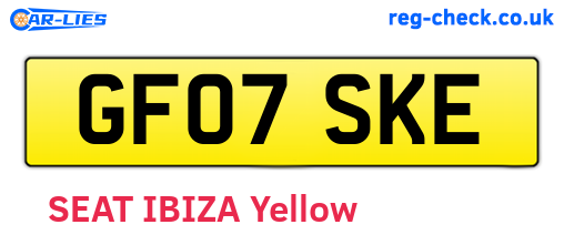 GF07SKE are the vehicle registration plates.