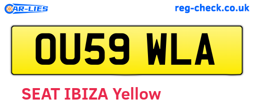 OU59WLA are the vehicle registration plates.