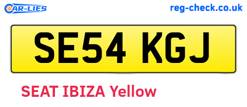 SE54KGJ are the vehicle registration plates.