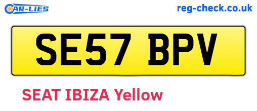 SE57BPV are the vehicle registration plates.