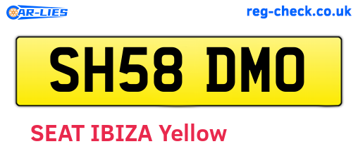 SH58DMO are the vehicle registration plates.