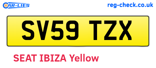 SV59TZX are the vehicle registration plates.